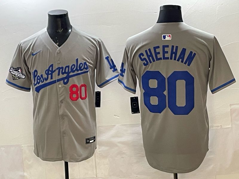 Men 2025 Los Angeles Dodgers #80 Sheehan Grey Game Nike MLB Jersey style 006